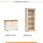 Imagem de Kit 2 Peças com Armário Multiuso Baixo 2 Portas e Estante para Livros Ananda Cabecasa Madeiramadeira
