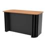 Imagem de Kit 2 Peças com Mesa de Escritório Ripada 135cm com Gaveta e Estante 2 Portas Espresso Móveis