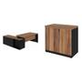 Imagem de Kit 2 Peças com Mesa Escritório em L150x150cm e Armário Multiuso Baixo com Chave