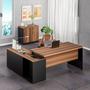 Imagem de Kit 2 Peças com Mesa Escritório em L150x150cm e Armário Multiuso Baixo com Chave