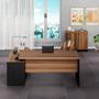 Imagem de Kit 2 Peças com Mesa Escritório em L150x150cm e Armário Multiuso Baixo com Chave
