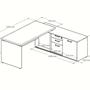 Imagem de Kit 2 Peças com Mesa Escritório em L150x150cm e Armário Multiuso Baixo com Chave