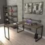 Imagem de Kit 2 Peças com Mesa para Escritorio em L Industrial 150cm Kuadra e Cadeira de Escritório Diretor Tok