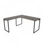 Imagem de Kit 2 Peças com Mesa para Escritorio em L Industrial 150cm Kuadra e Cadeira de Escritório Diretor Tok
