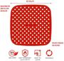 Imagem de Kit 2 Peças Protetor de Silicone Air Fryer Universal Quadrado 19 cm Preto e Vermelho