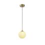 Imagem de Kit 2 Pendente Dourado Globo Vidro Branco Ø12Cm Quarto Zan14