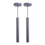 Imagem de Kit 2 Pendente Luminária Tubo Cinza 30 Cm + Lâmpada LED Branco Quente