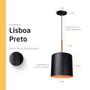 Imagem de Kit 2 Pendente Lustre Luminária Lisboa Preto