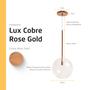 Imagem de Kit 2 Pendente Lux Cobre Rose Gold Globo Vidro 25Cm + Led