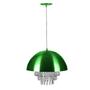 Imagem de Kit 2 Pendente Meia Lua 40cm Verde Metalico Cristal Acrilic