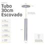 Imagem de Kit 2 Pendente Tubo Alumínio Escovado 30cm LED Branco Quente