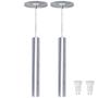 Imagem de Kit 2 Pendente Tubo Alumínio Escovado 30cm LED Branco Quente