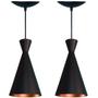 Imagem de Kit 2 Pendentes Cone Estilo Tom Dixon Preto Fosco/Cobre