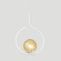 Imagem de Kit 2 Pendentes On Loop BRANCO com globo de vidro AMBAR