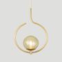 Imagem de Kit 2 Pendentes On Loop DOURADO com globo de vidro AMBAR