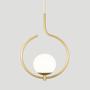 Imagem de Kit 2 Pendentes On Loop DOURADO com globo de vidro BRANCO 