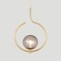 Imagem de Kit 2 Pendentes On Loop DOURADO com globo de vidro FUME
