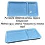 Imagem de Kit 2 Pessoas para Sushi com Divisória para Shoyu Porcelana Azul Servir Comida Japonesa