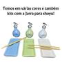 Imagem de Kit 2 Pessoas para Sushi com Divisória para Shoyu Porcelana Azul Servir Comida Japonesa