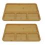 Imagem de Kit 2 Petisqueiras Retangular Bambu 33cm Class Home