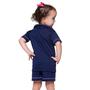 Imagem de Kit 2 Pijama Menina Verão Americano Blusa com Gola e Short - KIT 2 BRENDA INFANTIL PRETO E MARINHO