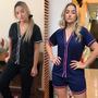 Imagem de Kit 2 Pijamas Blogueirinha Aberto Com Botões Inverno Com Calça e Verão Short  Amamentação Cirurgico