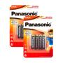 Imagem de Kit 2 Pilha Panasonic Alcalina AAA Power Alkaline Palito 4 Unidades
