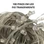 Imagem de Kit 2 Pisca Pisca Cordão 100 Led Fio Transparente 9 Metros Branco Decoração Nata