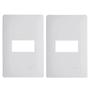 Imagem de KIt 2 Placa 4x2 1 Modulo Horizontal Habitat Branco 3633