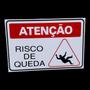 Imagem de kit 2 Placa DE Sinalização ATENÇÃO RISCO DE QUEDA 20 X 30 CM