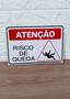 Imagem de kit 2 Placa DE Sinalização ATENÇÃO RISCO DE QUEDA 20 X 30 CM