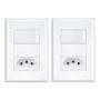 Imagem de Kit 2 Placa Interruptor Simples + Tomada 20a Evidence 2918