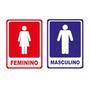 Imagem de Kit 2 Placas De Vinil Banheiro Feminino + Masculino 20X15 Cm