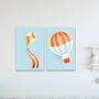 Imagem de Kit 2 Placas Decorativas Infantil Menino Balão Mdf 20x30 cm
