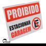 Imagem de Kit 2 Placas Proibido Estacionar Garagem Informativa