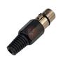 Imagem de Kit 2 Plug Xlr Fêmea Metal Simples Cromado Dreamer