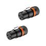 Imagem de Kit 2 Plug XLR Fêmea Roxtone Rotativo Low Profile Rack LX3F