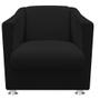 Imagem de kit 2 Poltrona Cadeira Decorativa Recepção Sala Escritório Salão de beleza Suede liso preto