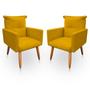 Imagem de Kit 2 Poltrona Decorativa Duda Sala E Quarto Suede Amarelo-