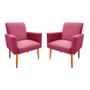 Imagem de Kit 2 Poltrona Decorativa Malibu Sala material sintético Rosa Pink