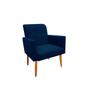 Imagem de Kit 2 Poltrona Decorativa Malibu Sala Suede Azul Marinho