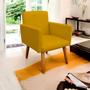 Imagem de Kit 2 Poltrona Decorativa Nina para Sala e Quarto Suede Amarelo - LH Decor