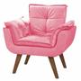 Imagem de Kit 2 Poltrona Decorativa Opala Suede Rosa  para Sala de Estar Luxo Escritório Quarto