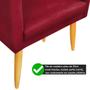 Imagem de Kit 2 Poltrona Decorativa + Puff Maitê Estilo Matelassê Suede Vermelho Marsala