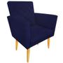 Imagem de Kit 2 Poltrona Decorativa + Puff Maitê Matelassê Estilo Nina Suede Azul Marinho