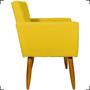 Imagem de Kit 2 Poltrona Decorativa Reforçada Recepção + 2 Puff Redondo Suede Amarelo - Clique e Decore