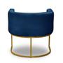 Imagem de Kit 2 Poltrona Isabella Decorativa Pés Metálico Industrial Dourada Suede Azul Marinho