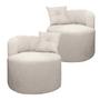 Imagem de Kit 2 Poltrona Orgânica Curva Plaza Linho Bouclê Bege SOFA STORE