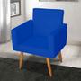 Imagem de Kit 2 Poltrona Para sala de Estar Lina material sintético Azul - Móveis Mafer