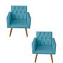 Imagem de Kit 2 Poltronas 66cm Capitonê Thais Suede - Mafer